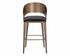 DEZIRAE BARSTOOL - ANTIQUE BRASS - CHARCOAL BLACK LEATHER by Sunpan