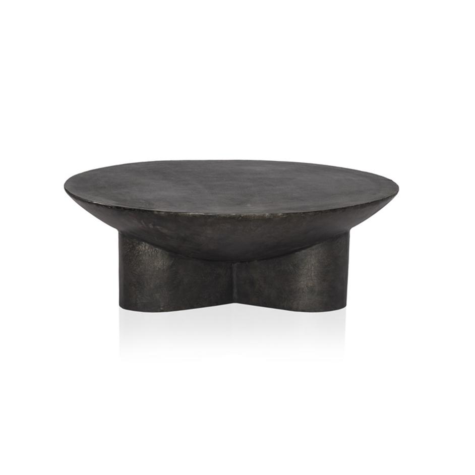 Sante 48" Coffee Table In Raw Black by FOUR HANDS