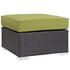 Minerva Outdoor Patio Fabric Square Ottoman In Espresso Peridot by Modway Furniture
