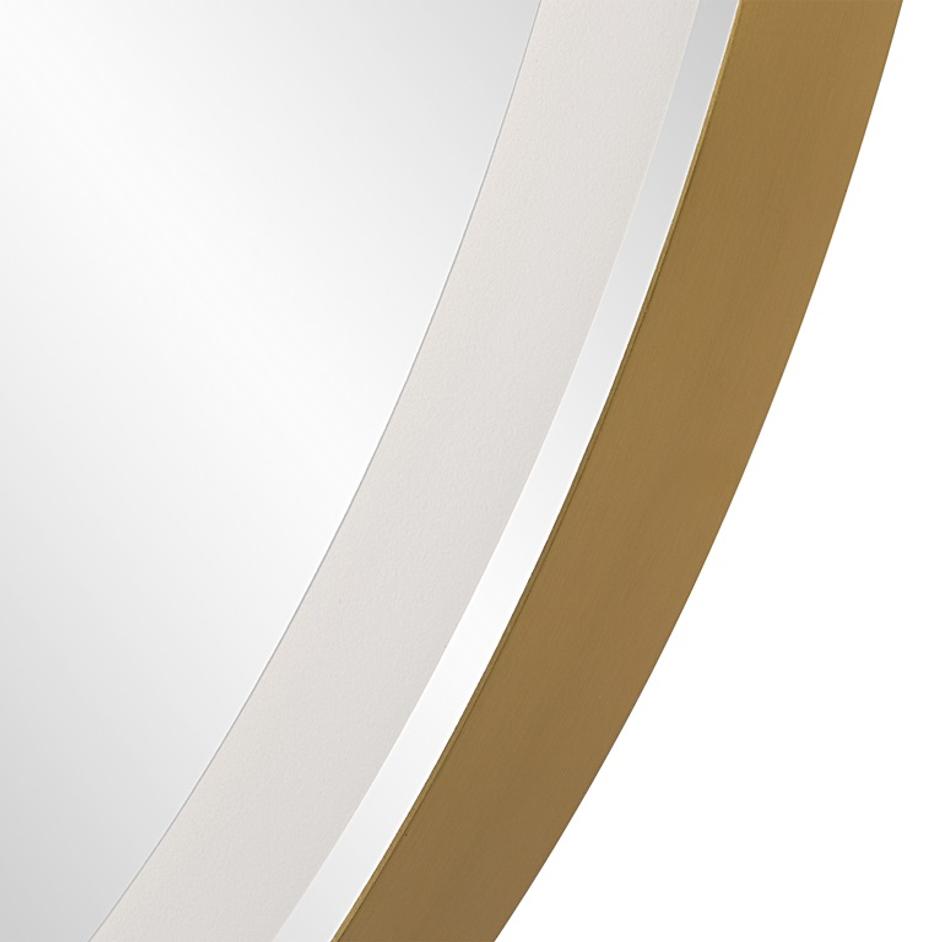 Crofton Lighted Brass Round Mirror by Uttermost