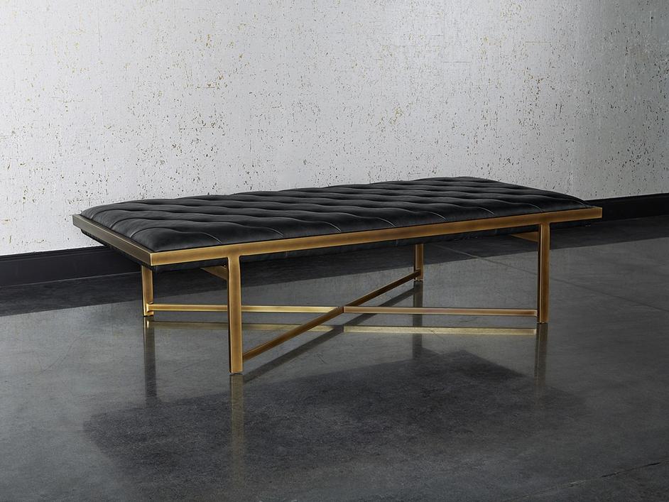 Kayla Bench - Vintage Black by Sunpan