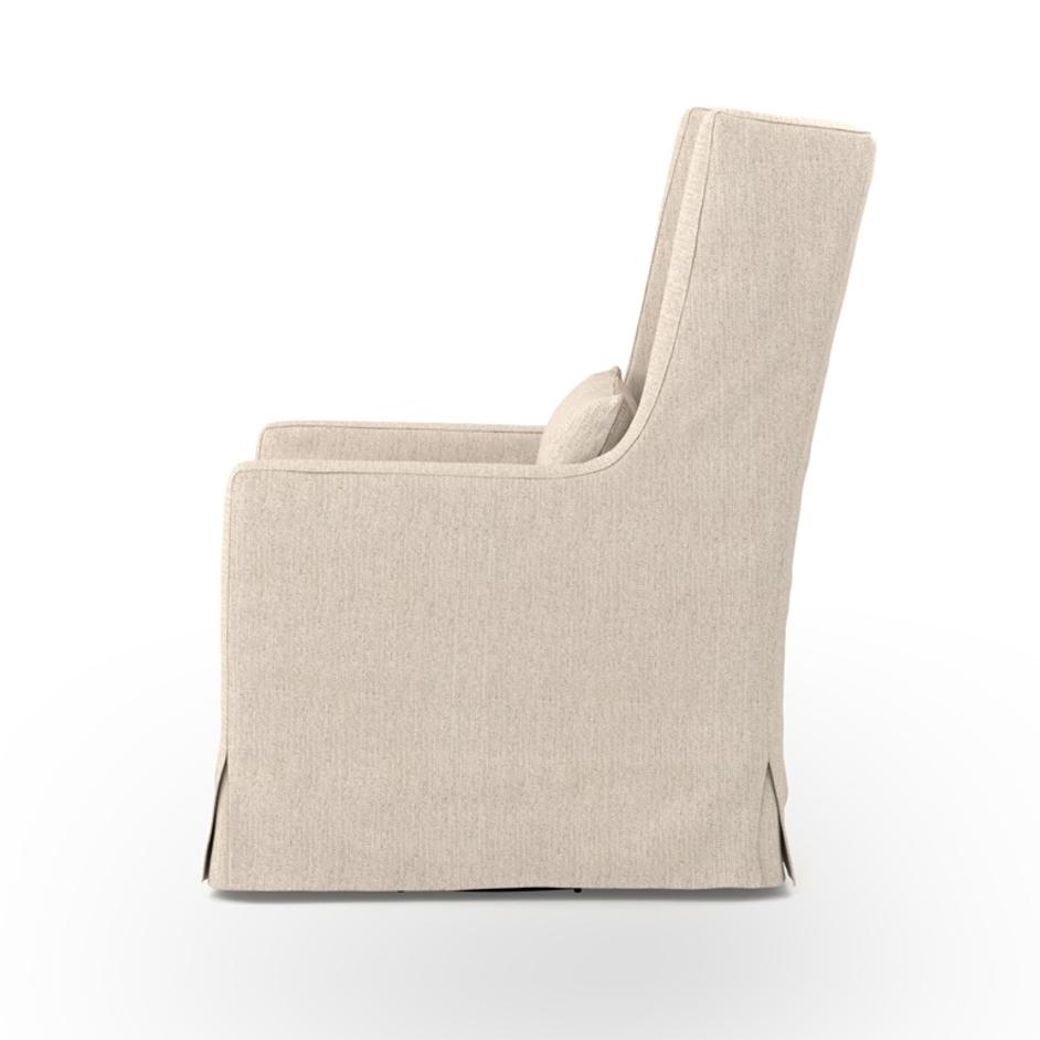Swivel Wing Chair In Jette Linen by FOUR HANDS