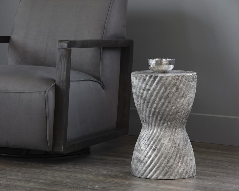 Cara End Table - Marble Look - Grey by Sunpan