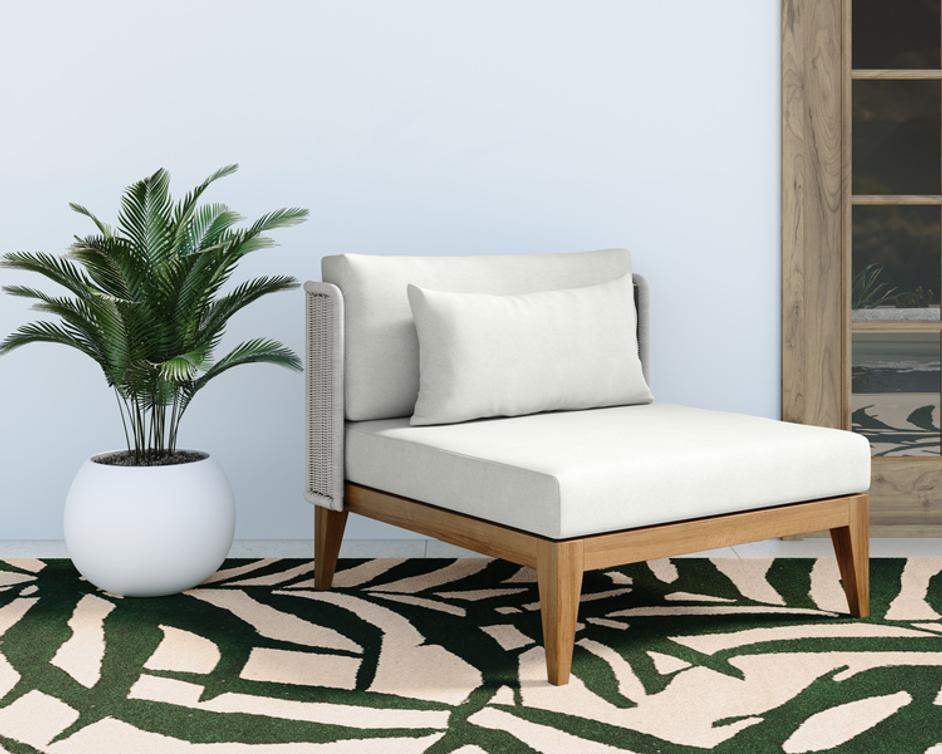 IBIZA ARMLESS CHAIR - NATURAL - STINSON WHITE by Sunpan