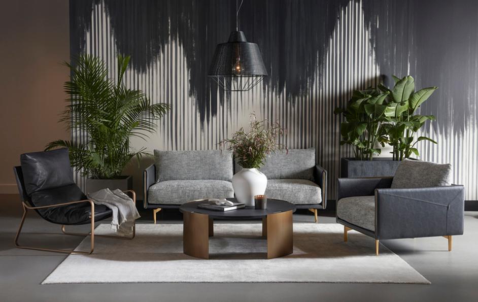 ASHI SOFA - NASH ZEBRA / COAL BLACK by Sunpan