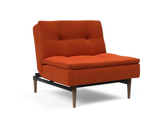 DUBLEXO CHAIR in ELEGANCE PAPRIKA FABRIC WITH Dark Wood LEGS 506 by INNOVATION USA