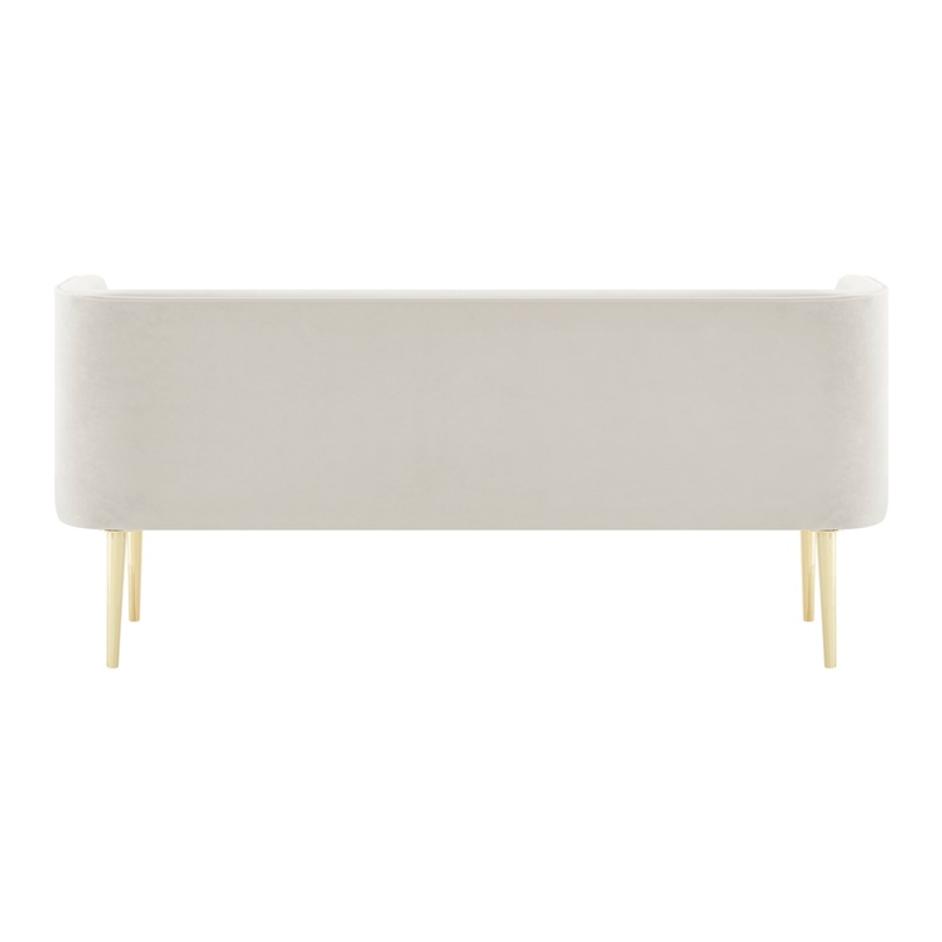 Marsha KD Velvet Bench, Dainty Cream by New Pacific Direct