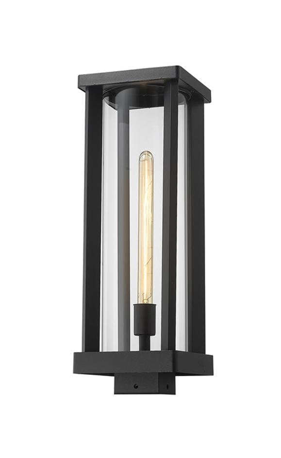 Glenwood 1 Light Outdoor Post Mount Fixture in Black Finish by Z-Lite