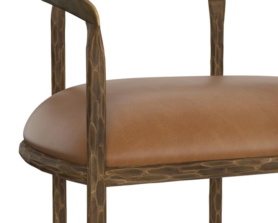 ZANATTA DINING ARMCHAIR - TAN LEATHER by Sunpan