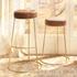  Henry Round Leather Counter Stool, Brown by Jamie Young