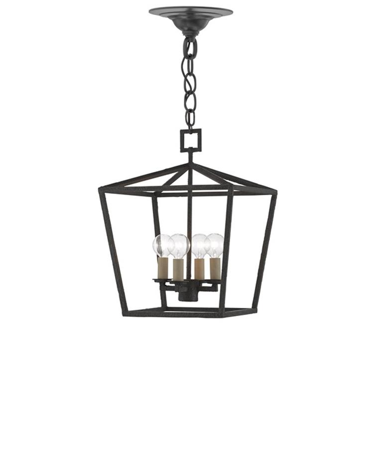 Denison Black Small Lantern In Molé Black by Currey & Company
