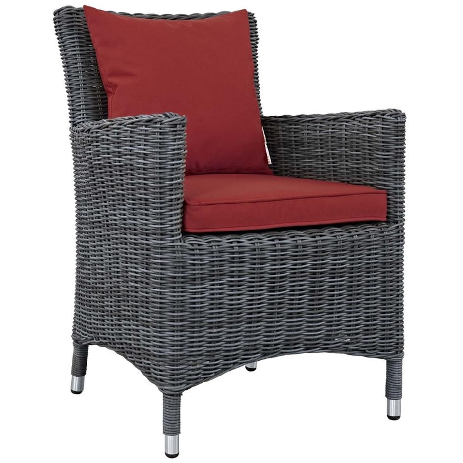 Kindle Dining Outdoor Patio Sunbrella® Armchair In Canvas Red by Modway Furniture