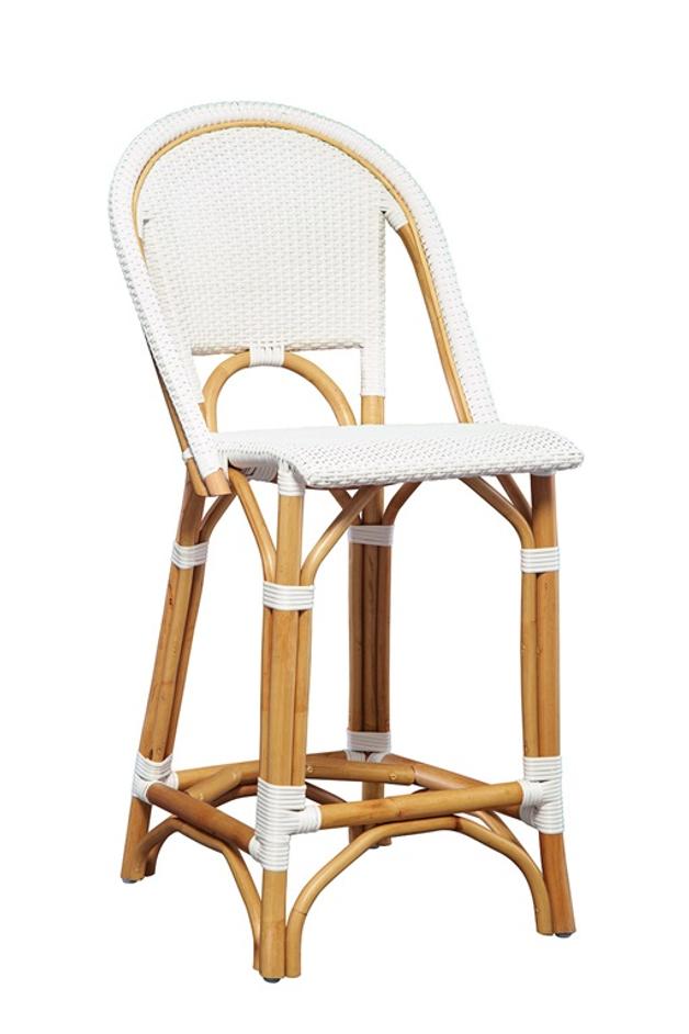 White Leroy Counter Stool by Furniture Classics