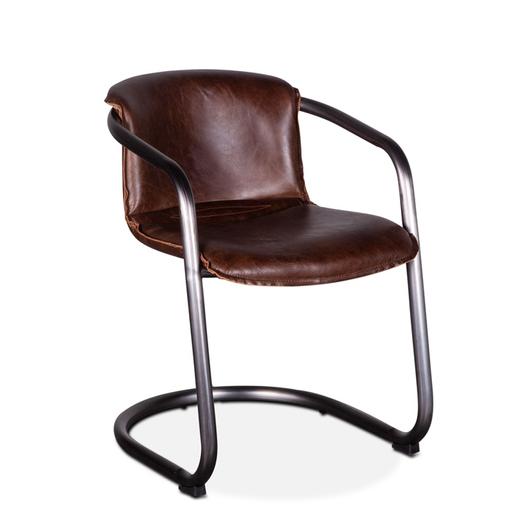 Portofino Leather Dining Chair Geisha Brown by Home Trends & Design