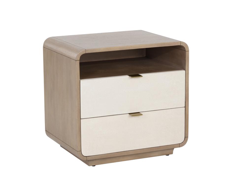 KAYDEN NIGHTSTAND - OYSTER SHAGREEN by Sunpan