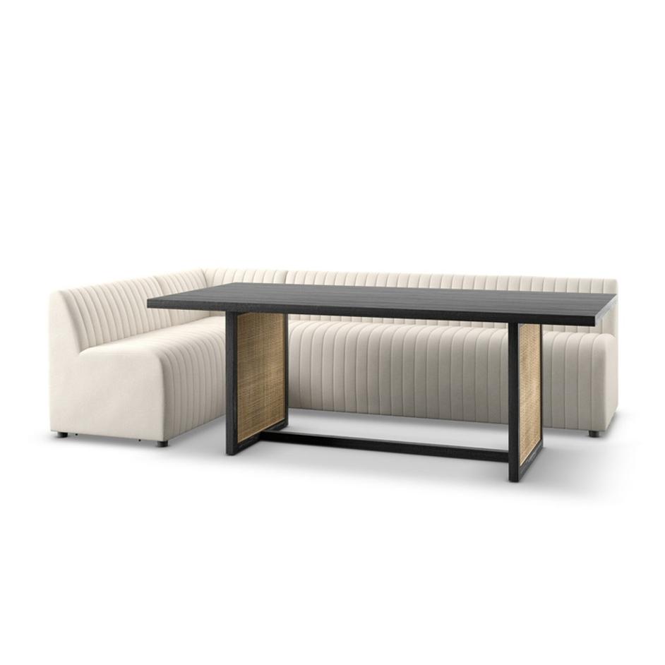 Augustine Dining Banquette, L-Shape - Capri Oatmeal by Four Hands