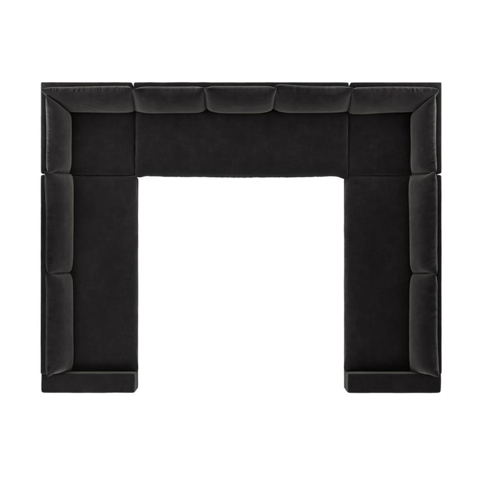 Grant 5 Piece Sectional With Arms In Crypton Henry Charcoal And Espresso by Four Hands