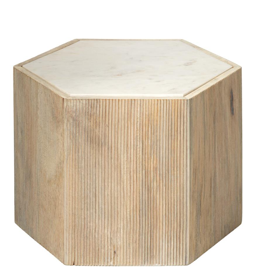 Argan Wood Hexagon Table, Medium by Jamie Young
