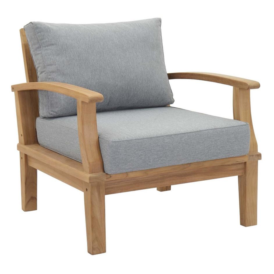 Quay Outdoor Patio Teak Armchair In Natural Gray by Modway Furniture