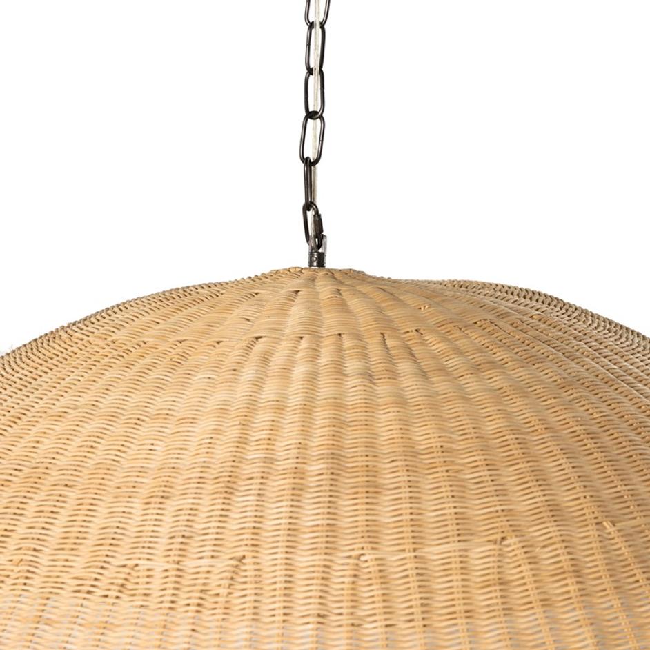 Overscale Woven Rattan Pendant In Natural by FOUR HANDS