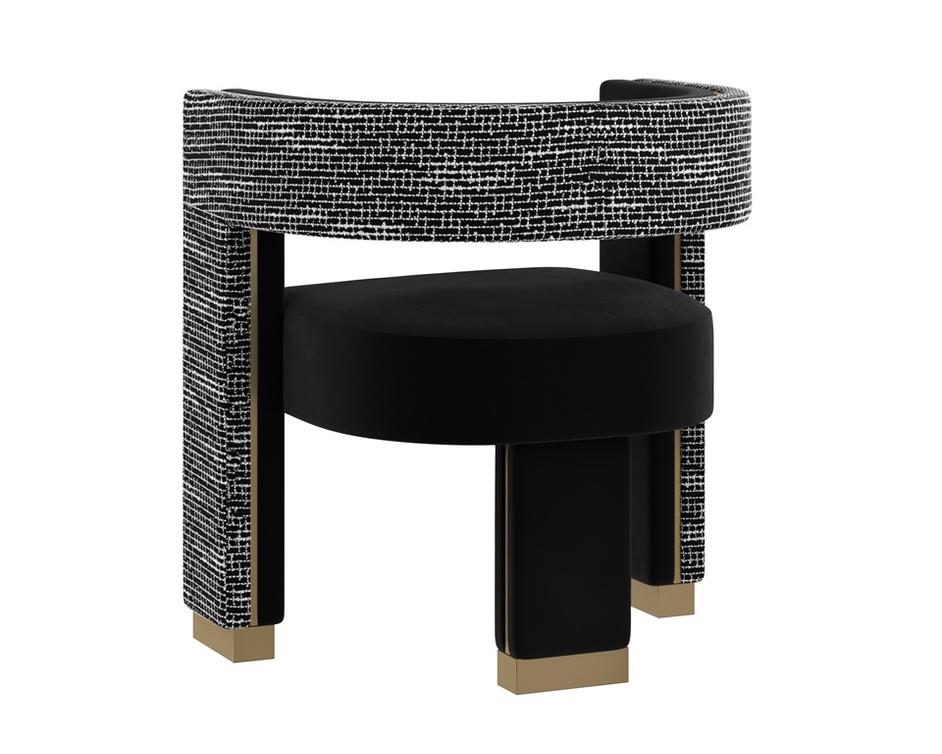 ADAMINA DINING ARMCHAIR - ABBINGTON BLACK / HOBBES NIGHT by Sunpan
