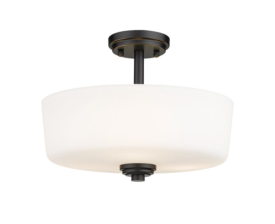 Arlington 3 Light Semi Flush Mount in Matte Black Finish by Z-Lite