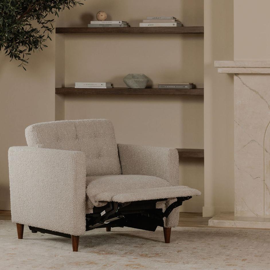 Bridgers Power Recliner Chair Warm Grey by Moes Home