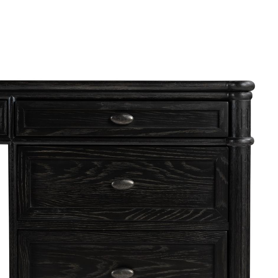 Toulouse Executive Desk In Distressed Black by FOUR HANDS