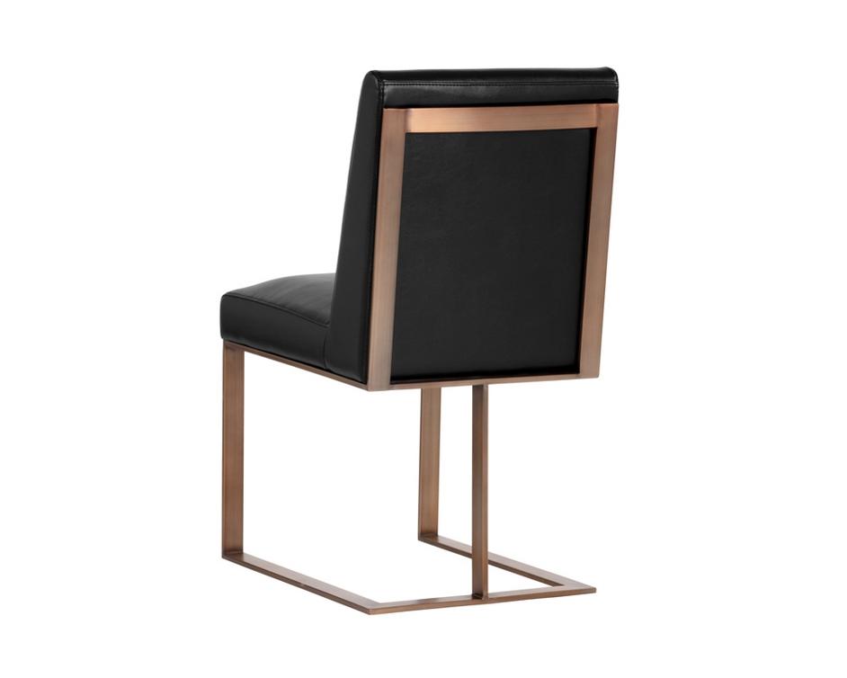 Dean Dining Chair - Antique Brass - Cantina Black by Sunpan