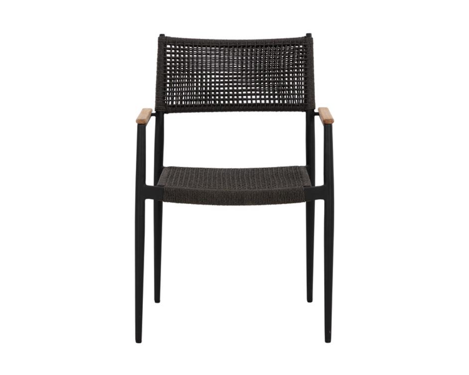 NAVA STACKABLE DINING ARMCHAIR - BLACK by Sunpan