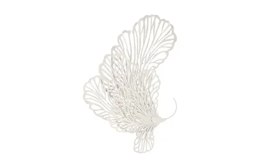 Butterfly Wall Art, White, Small by PHILLIPS COLLECTION