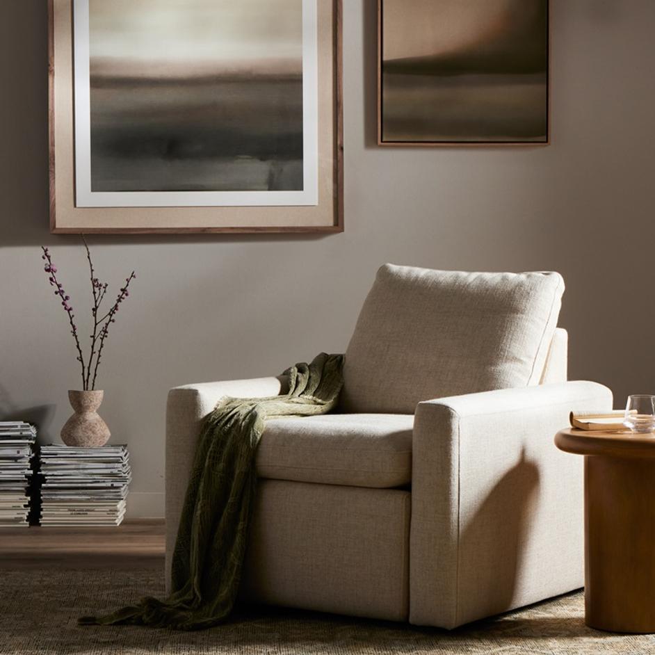 Tillery Power Recliner In Antigo Natural by FOUR HANDS