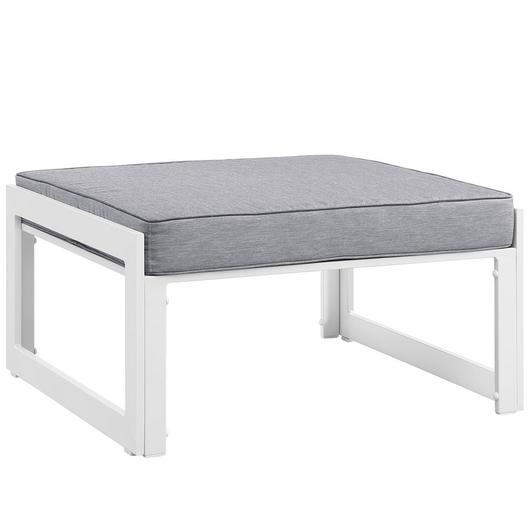 Tyche Outdoor Patio Ottoman In White Gray by Modway Furniture