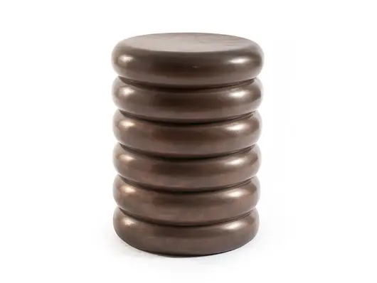 Ribbed Stool, Polished Bronze by PHILLIPS COLLECTION