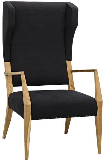 Narciso Chair, Teak with Black Woven Fabric by Noir Furniture