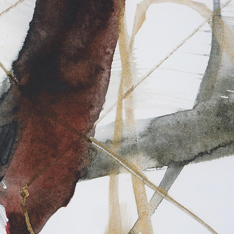 Burgundy Interjection Abstract Prints, Set/2 by Uttermost