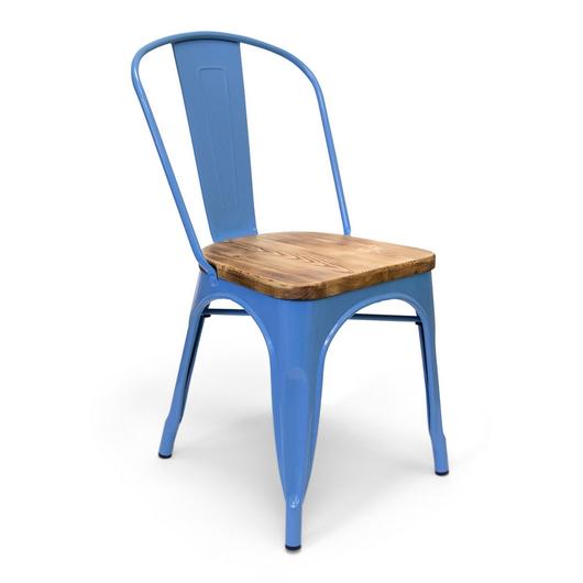 Naples Wood Seat Side Chair - Blue- Set Of 2 by Aeon Furniture