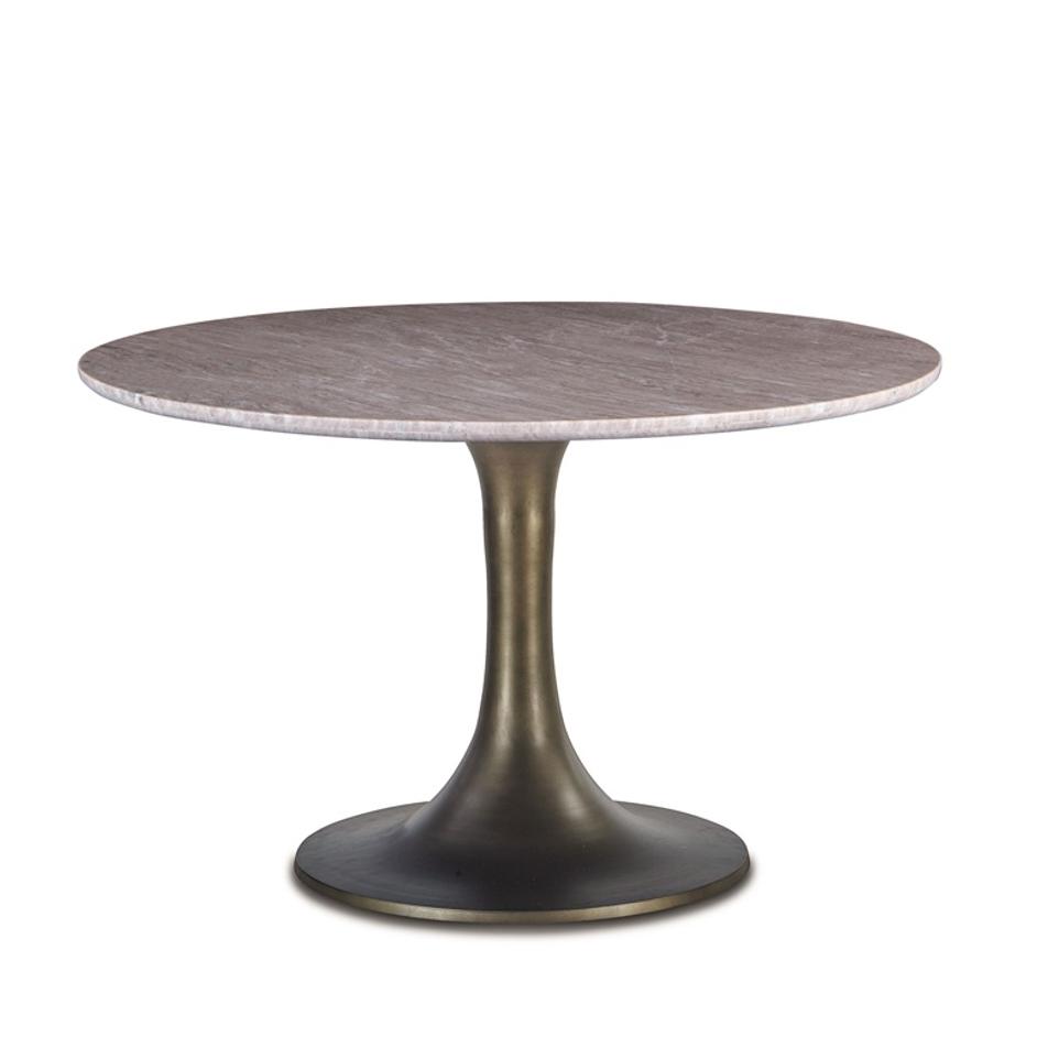 Palm Springs 48" Round Dining Table Laharia Marble with Gold Base by Home Trends & Design
