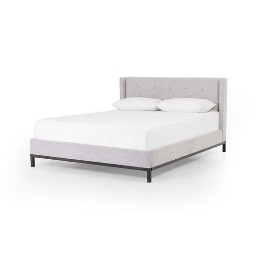 Newhall Queen Bed In Plushtone Linen by FOUR HANDS