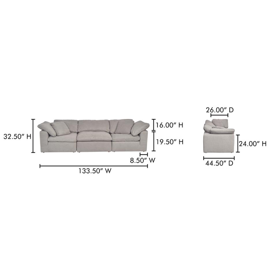 Clay Modular Sofa Light Grey by Moes Home