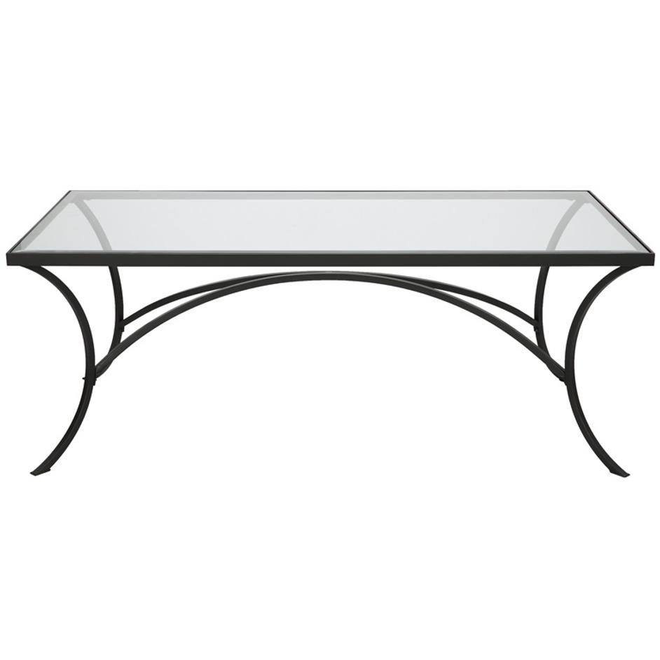 Alayna Black Metal & Glass Coffee Table by Uttermost