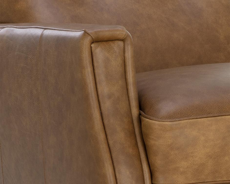 FLORENZI LOUNGE CHAIR - COGNAC LEATHER by Sunpan