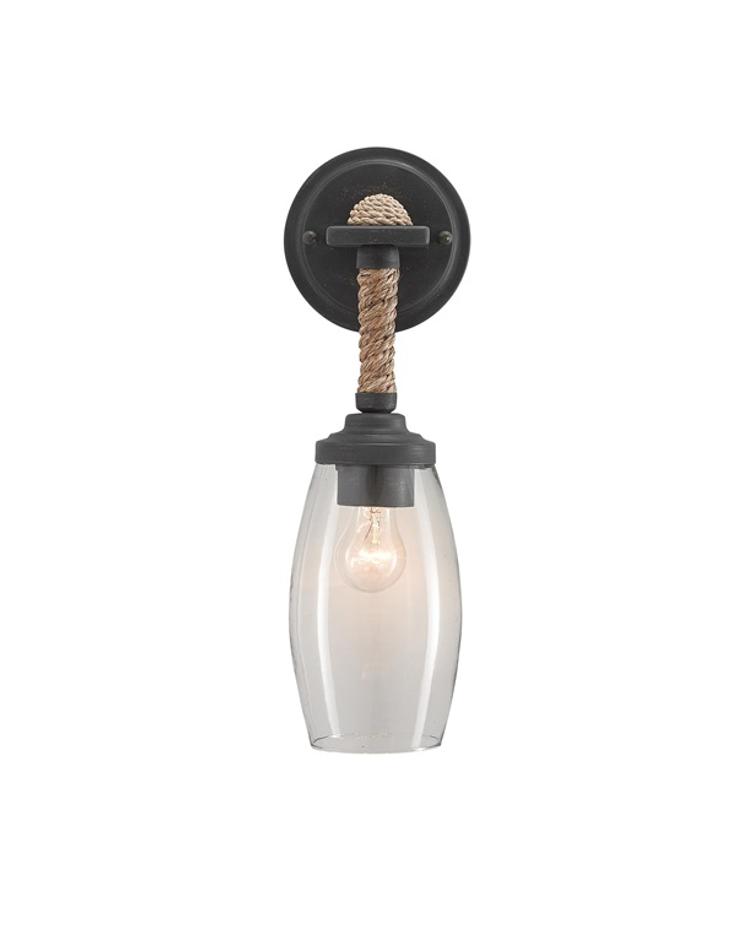 Hightider Wall Sconce In French Black & Natural by Currey & Company