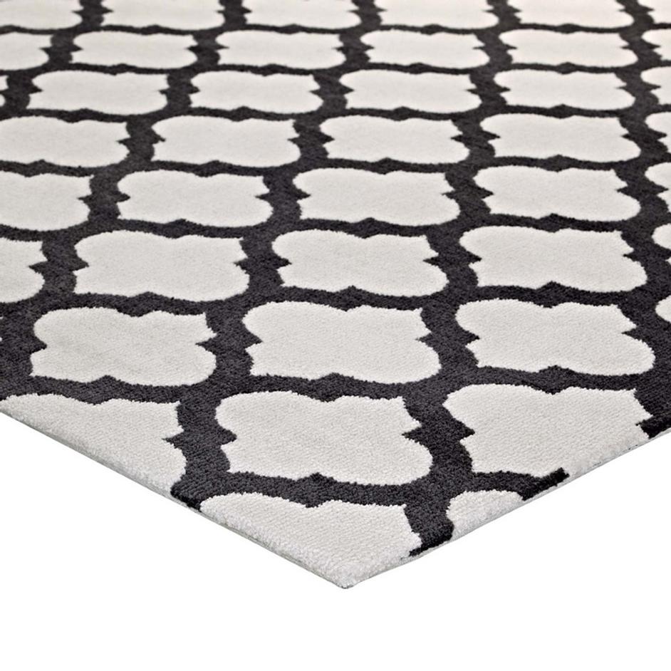 Vaysman Moroccan Trellis 5X8 Area Rug In Ivory And Charcoal by Modway Furniture