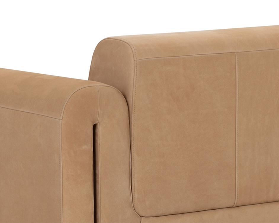ROMER SOFA - DISTRESSED BROWN - NUBUCK TAN LEATHER by Sunpan