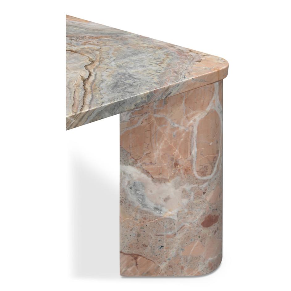 Segment Coffee Table Orange Levante Marble by Moes Home