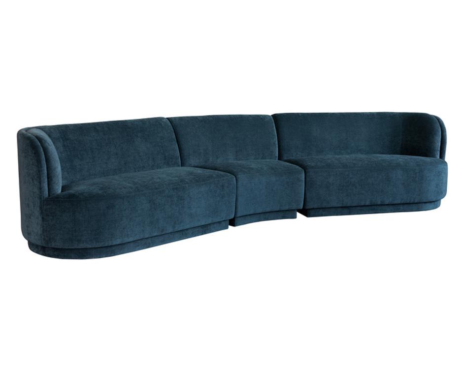 JACLYN MODULAR - ARMLESS CHAIR - DANNY DUSTY BLUE by Sunpan