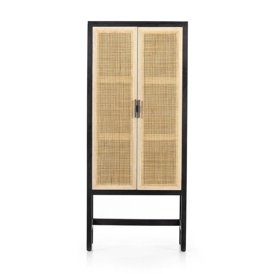 Caprice Narrow Cabinet In Black Wash Mango by FOUR HANDS