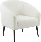 Bernadette Accent Chair In White Faux Sheep Skin Fur and Matte Black by Meridian Furniture