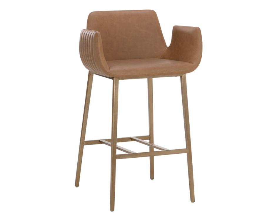 LUCANO BARSTOOL - MILLIKEN COGNAC by Sunpan